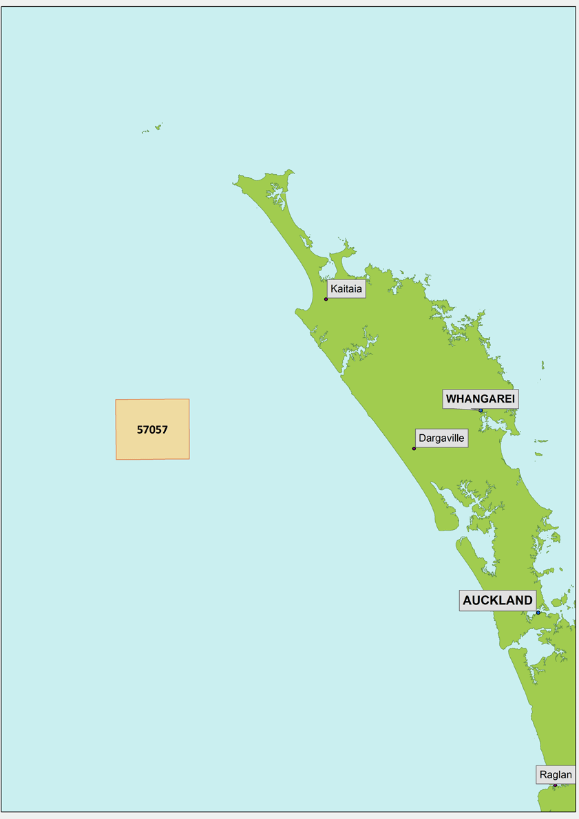 Map showing areas in New Zealand Statoil have permits